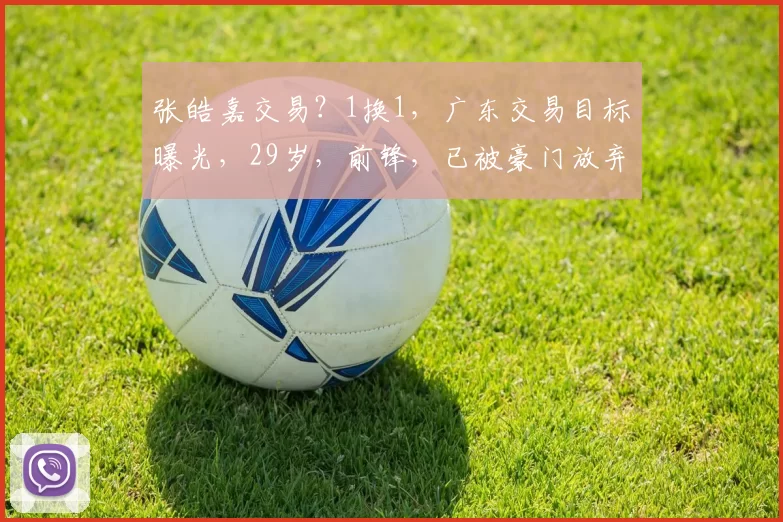 张皓嘉交易？1换1，广东交易目标曝光，29岁，前锋，已被豪门放弃